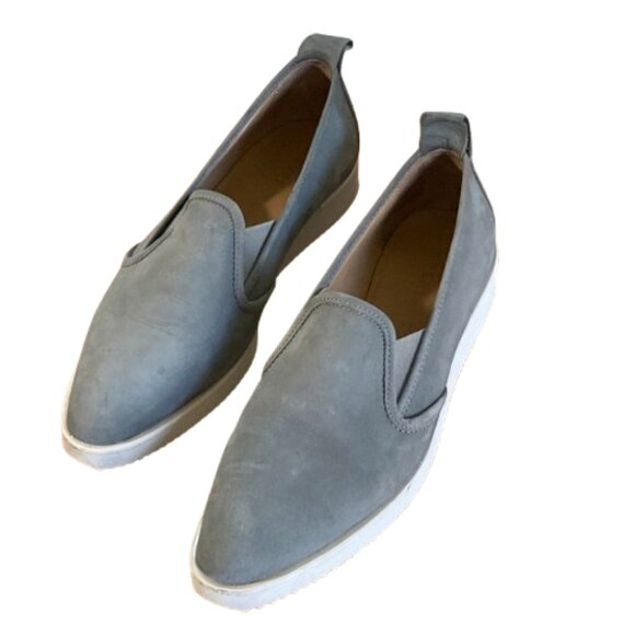 Everlane Street Loafers SALE! Gray Nubuck Italian Almond Toe Slip On Flat Sz 10. - Picture 6 of 10